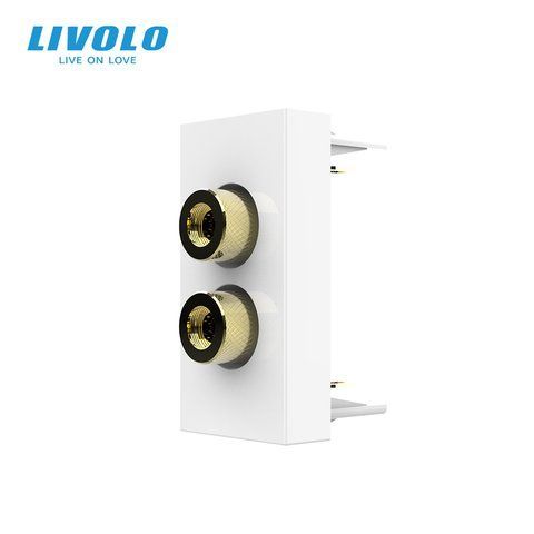 Аудіо розетка LIVOLO Banana Plug, біла, для колонок / підсилювача, модуль 0.5 поста (VL-FCSD-1WP) 727500111 фото