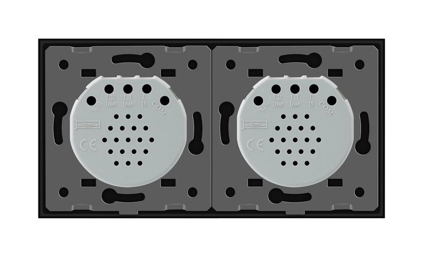 Розумний сенсорний ZigBee вимикач 2 сенсора (1-1) Livolo чорний (VL-C701Z/C701Z-12) VL-C701Z/C701Z-12 фото