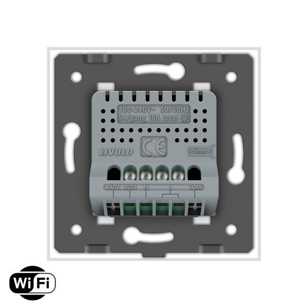 Розумний сенсорний Wi-Fi вимикач 1 сенсор Livolo білий скло (VL-C7FC1NY-2GWP) VL-C7FC1NY-2GWP фото
