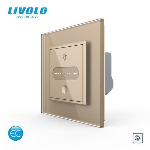Розумний сенсорний димер слайдер EC Livolo золото (VL-C7FC1DZ2-2AP) VL-C7FC1DZ2-2AP фото