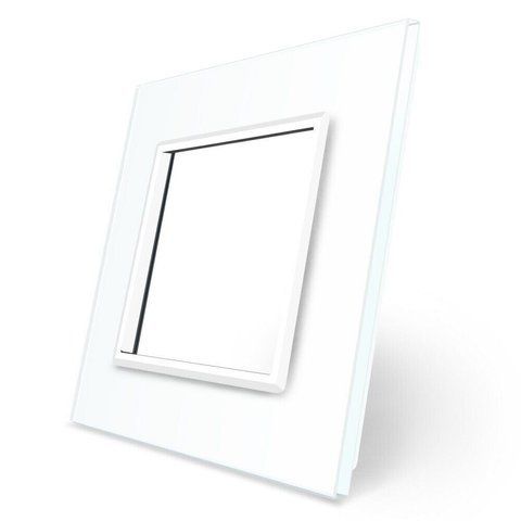 Рамка 1-постова LIVOLO, загартоване скло, біла, 80&times;80 мм (VL-P7E-2W) BB-C7-SR-11 фото