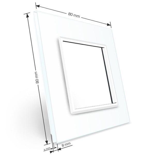 Рамка 1-постова LIVOLO, загартоване скло, біла, 80&times;80 мм (VL-P7E-2W) BB-C7-SR-11 фото