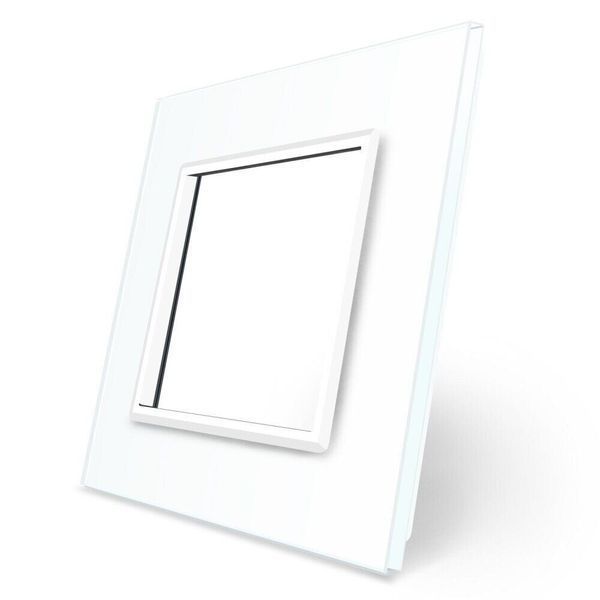 Рамка 1-постова LIVOLO, загартоване скло, біла, 80&times;80 мм (VL-P7E-2W) BB-C7-SR-11 фото