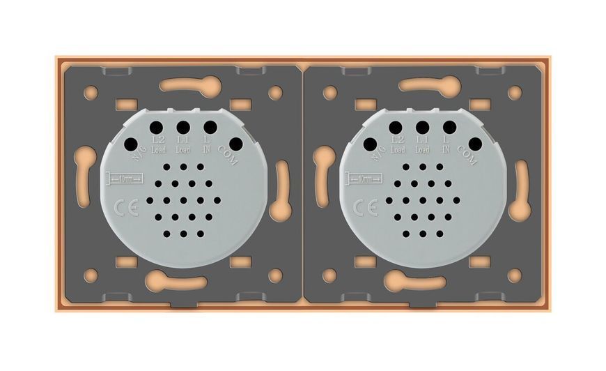 Розумний сенсорний ZigBee вимикач 4 сенсора (2-2) Livolo золото скло (VL-C702Z/C702Z-13) VL-C702Z/C702Z-13 фото