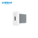 USB розетка LIVOLO 5V 2.1A, золота, 10Вт, з блоком живлення, модуль 0.5 поста (VL-FCUA-1AP) 727600213 фото 8
