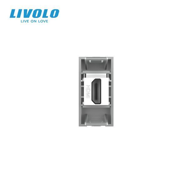HDMI розетка LIVOLO 1.4, біла, модуль 0.5 поста, для телевізора / ПК (VL-FCHD-1WP) 727300511 фото