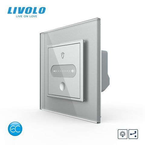 Розумний сенсорний прохідний/перехресний димер EC Livolo сірий ZigBee (VL-C7FC1SDZ2-2IP) VL-C7FC1SDZ2-2IP фото