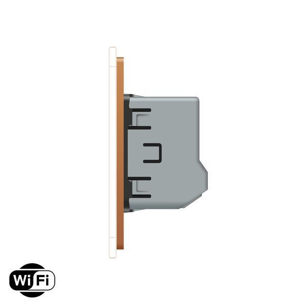Розумний сенсорний Wi-Fi прохідний/перехресний вимикач 1 сенсор Livolo золотий скло (VL-C7FC1SNY-2G-AP) VL-C7FC1SNY-2G-AP фото