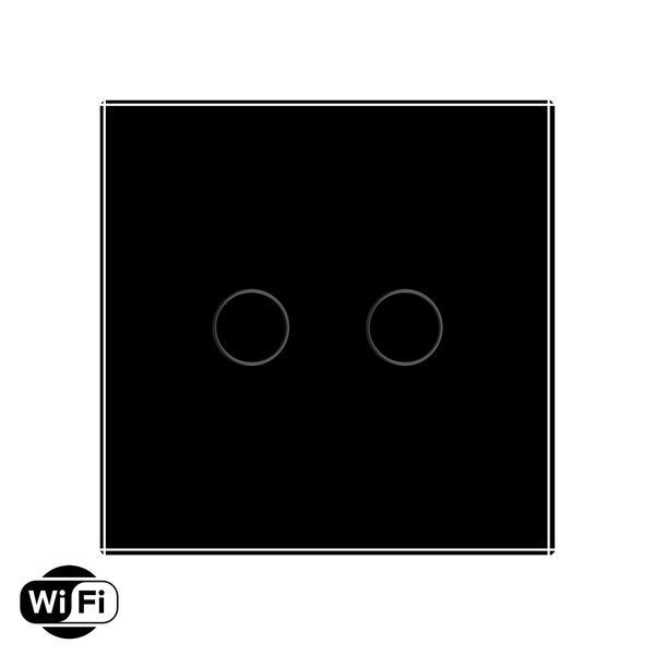Розумний сенсорний Wi-Fi прохідний/перехресний вимикач 2 сенсора Livolo чорний скло (VL-C7FC2SNY-2G-BP) VL-C7FC2SNY-2G-BP фото