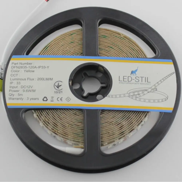 LED стрічка LED-STIL 2835 120 ШТ., DC 12V, 9,6 W, IP33, жовтий колір свічення DFN2835-120A-IP33-Y фото