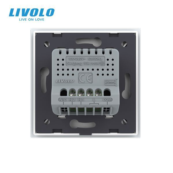 Сенсорний вимикач Sense 2 сенсора Livolo білий (722000211) 722000211 фото