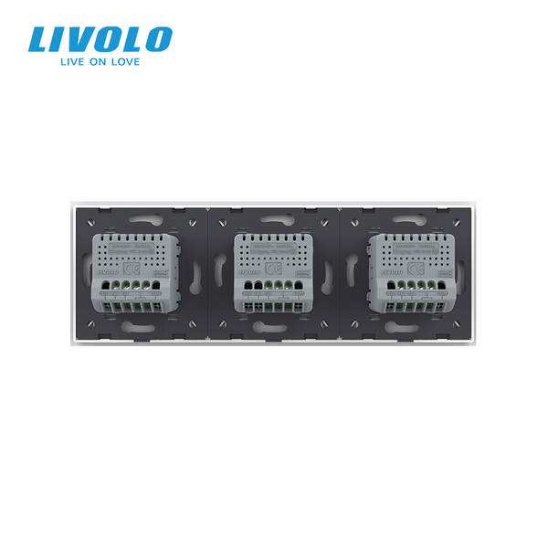 Сенсорний вимикач 5 сенсорів (2-1-2) Livolo білий скло (VL-C702/C701/C702-11) VL-C702/C701/C702-11 фото