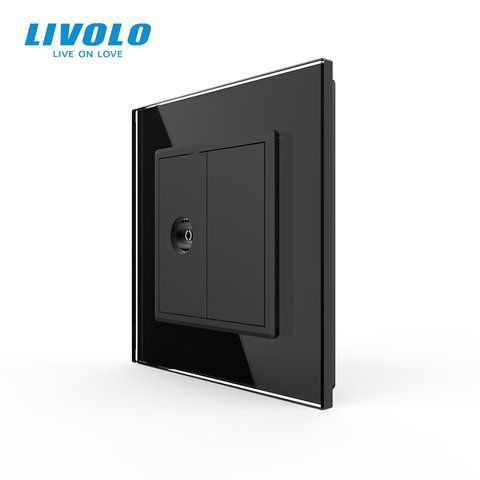 Розетка телевізійна Livolo чорний скло (VL-C791V-12) VL-C791V-12 фото