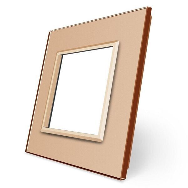 Рамка 1-постова LIVOLO, загартоване скло, золота матова, 80&times;80 мм (VL-P7E-2AS06) VL-P7E-2AS06 фото