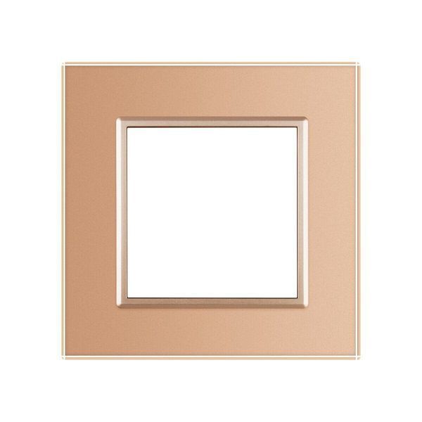 Рамка 1-постова LIVOLO, загартоване скло, золота матова, 80&times;80 мм (VL-P7E-2AS06) VL-P7E-2AS06 фото