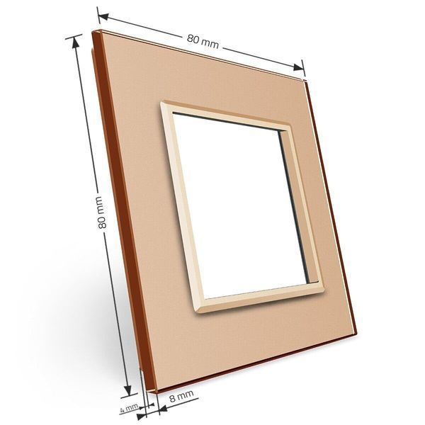 Рамка 1-постова LIVOLO, загартоване скло, золота матова, 80&times;80 мм (VL-P7E-2AS06) VL-P7E-2AS06 фото