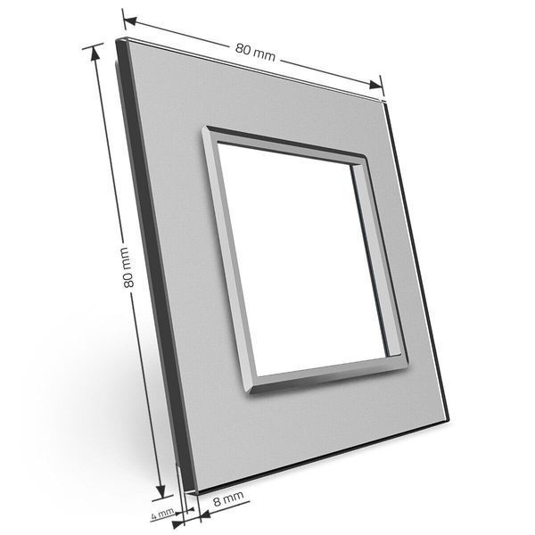 Рамка 1-постова LIVOLO, загартоване скло, сіра матова, 80&times;80 мм (VL-P7E-2IS06) VL-P7E-2IS06 фото