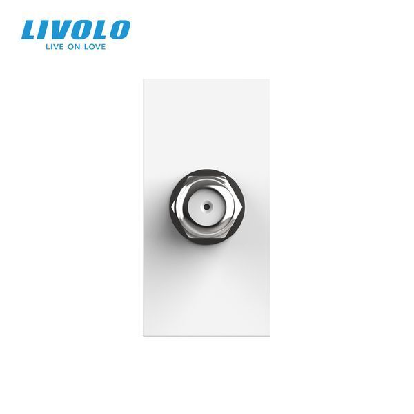 Супутникова розетка SAT LIVOLO, біла, модуль 0.5 поста, для ресивера / антени (VL-FCSL-1WP) 727200111 фото